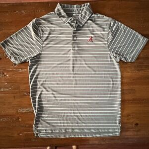 Alabama Crimson Tide Tuskwear Polo Shirt Men's Small Gray Striped NCAA Golf